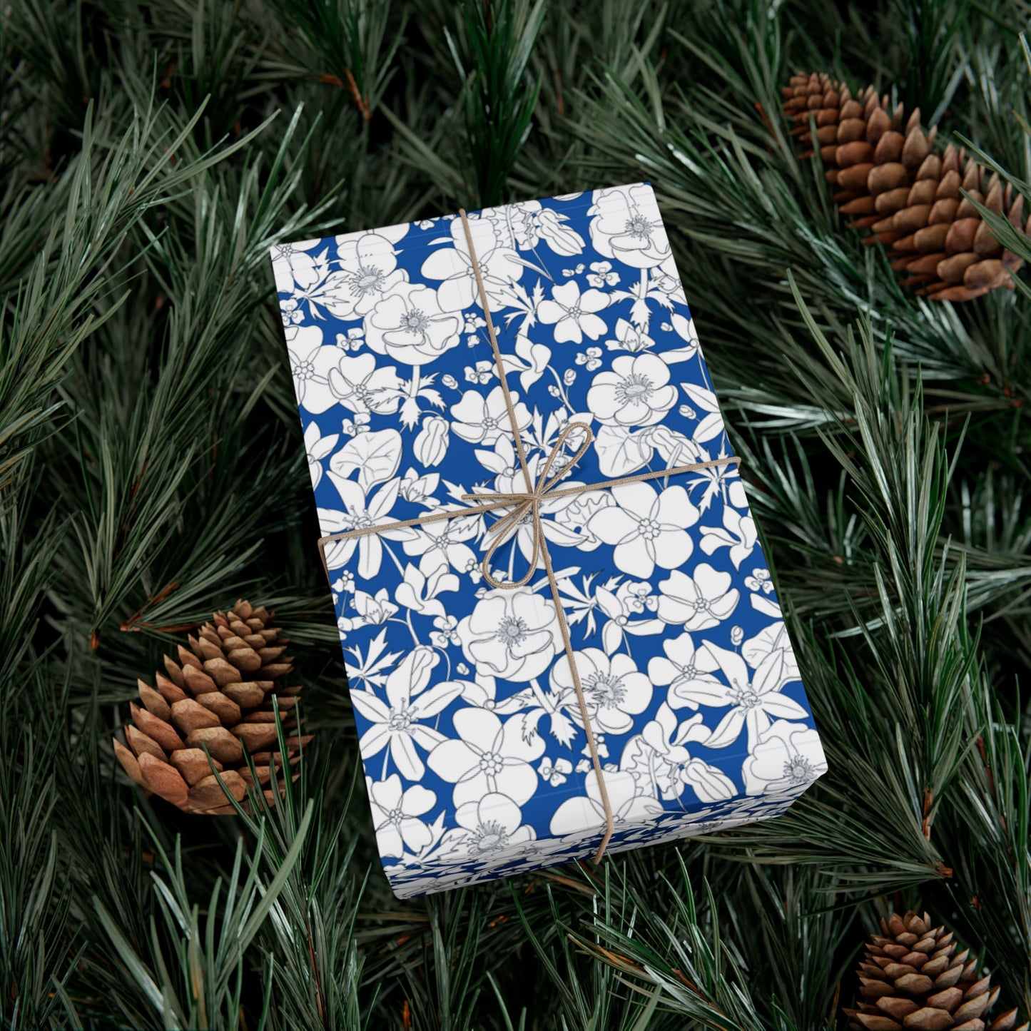 Vintage Blue, White Flowers - Gift Wrap Papers - 10255