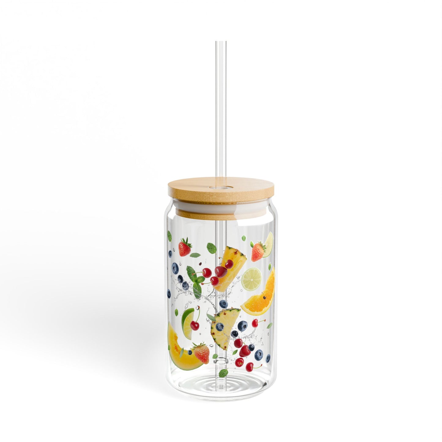 Tropical Vibes in Every Bite,  Customizable - Sipper Glass, 16oz