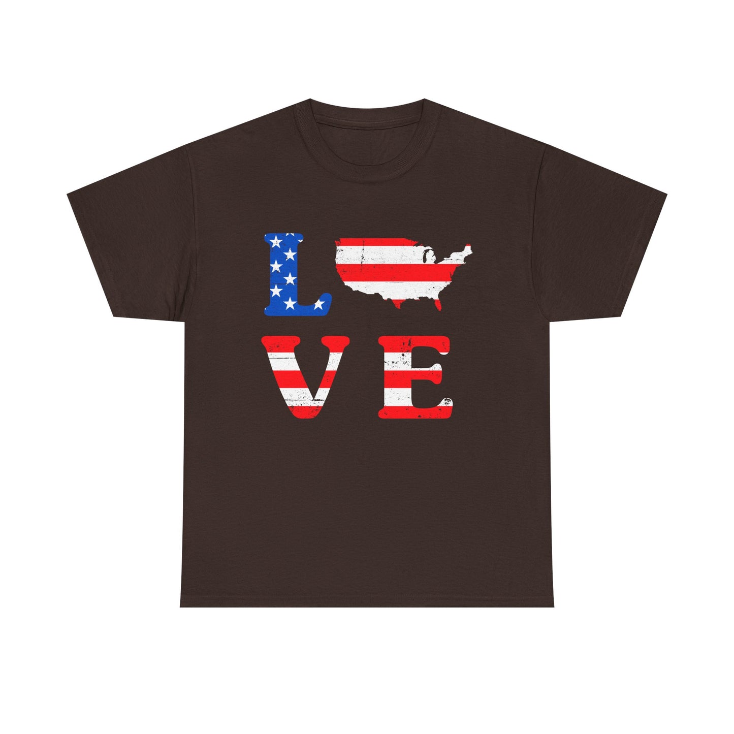 Patriotic Love Tee | Unisex Heavy Cotton T-Shirt, USA Love Shirt, 4th of July Gift, Casual Wear, Independence Day Apparel - 13696