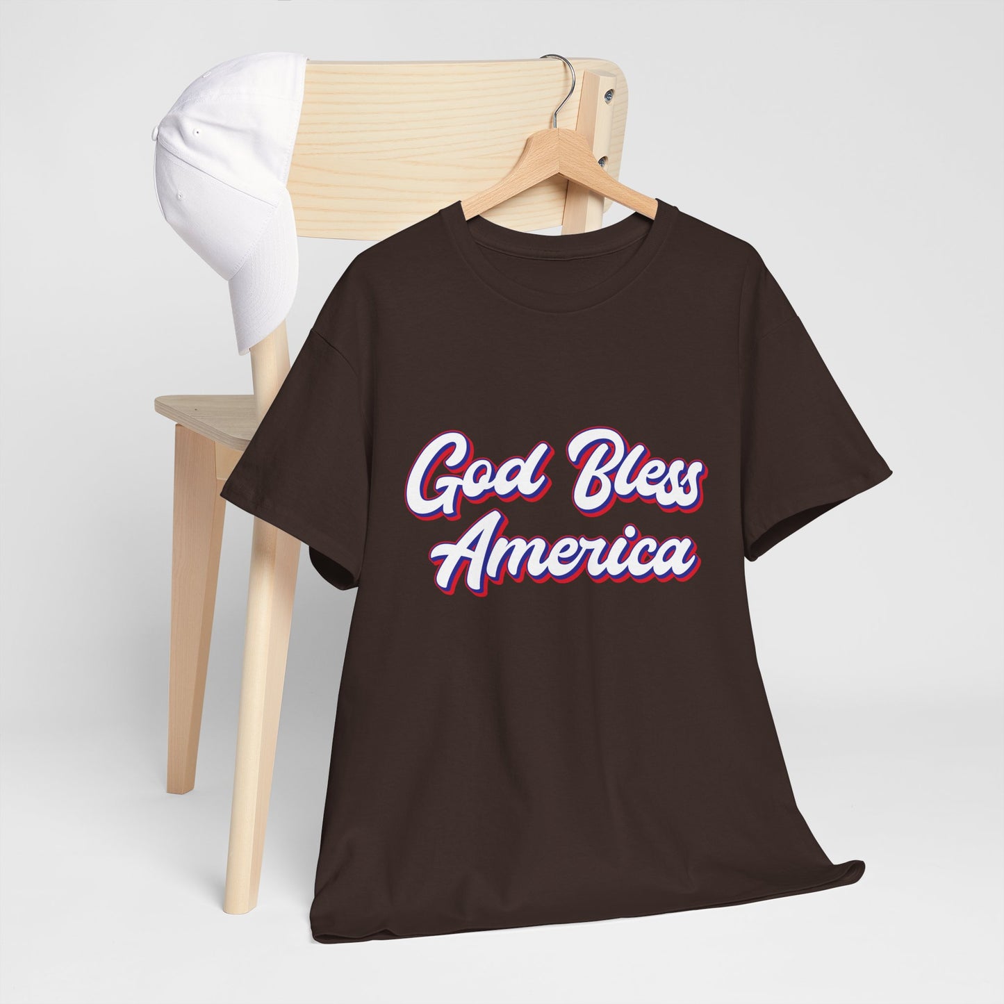 God Bless America Unisex Heavy Cotton Tee | Patriotic Shirt, American Pride Apparel, 4th of July Outfit, Gift for Veterans, Summer - 13655