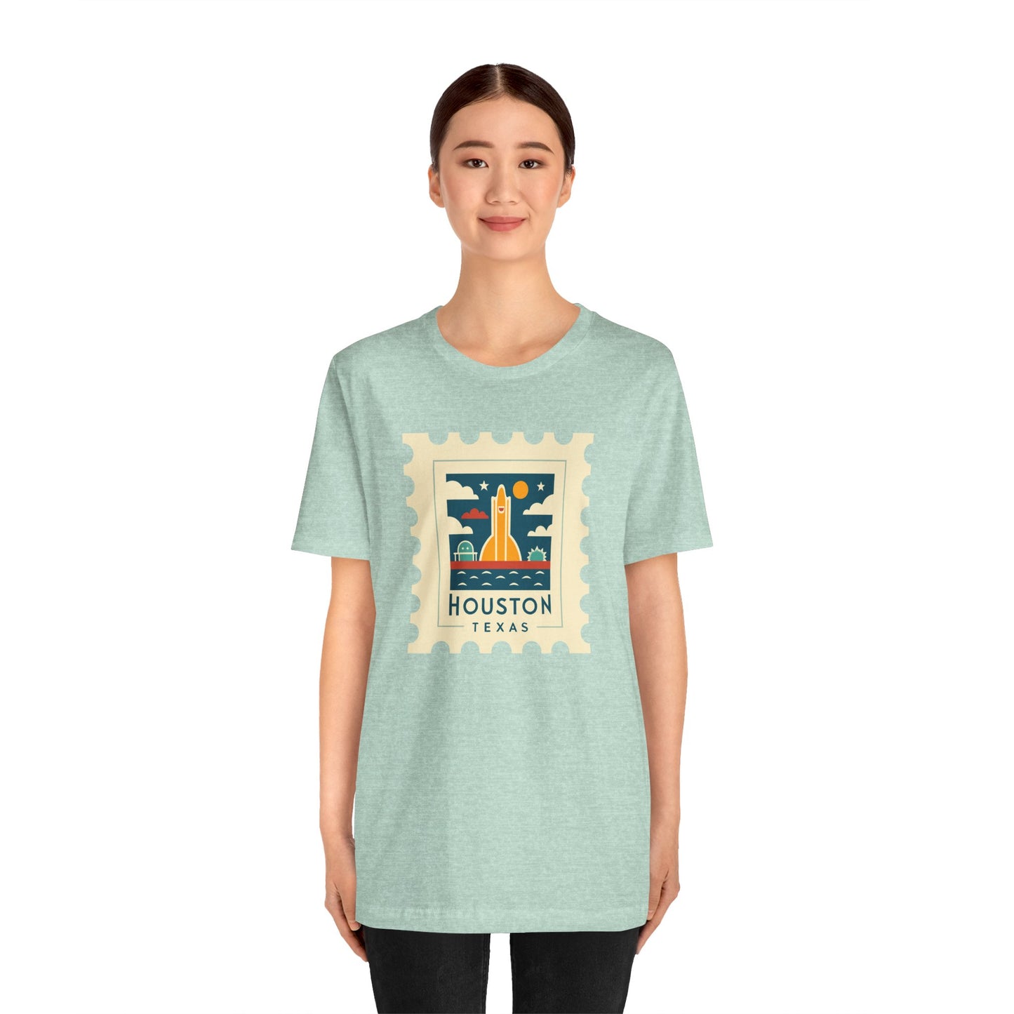 Houston Texas Retro Stamp Unisex Tee - Graphic T-Shirt for Casual Wear - 12143