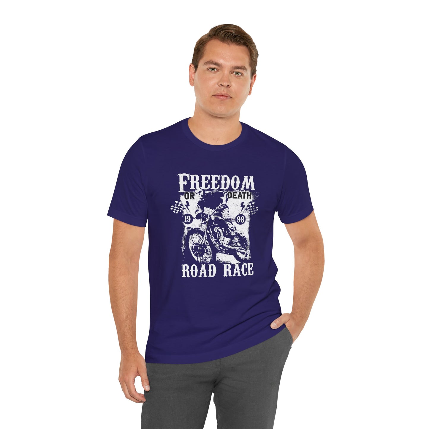 Freedom or Death,  Road Race - Unisex Jersey Short Sleeve Tee