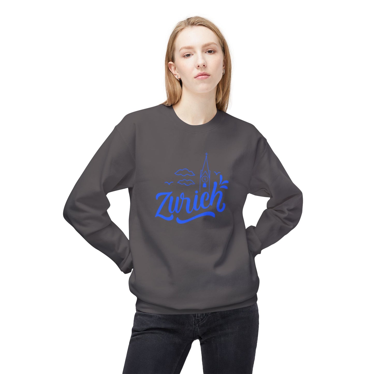 Zurich Unisex Crewneck Sweatshirt - Cozy Midweight Fleece - 12124