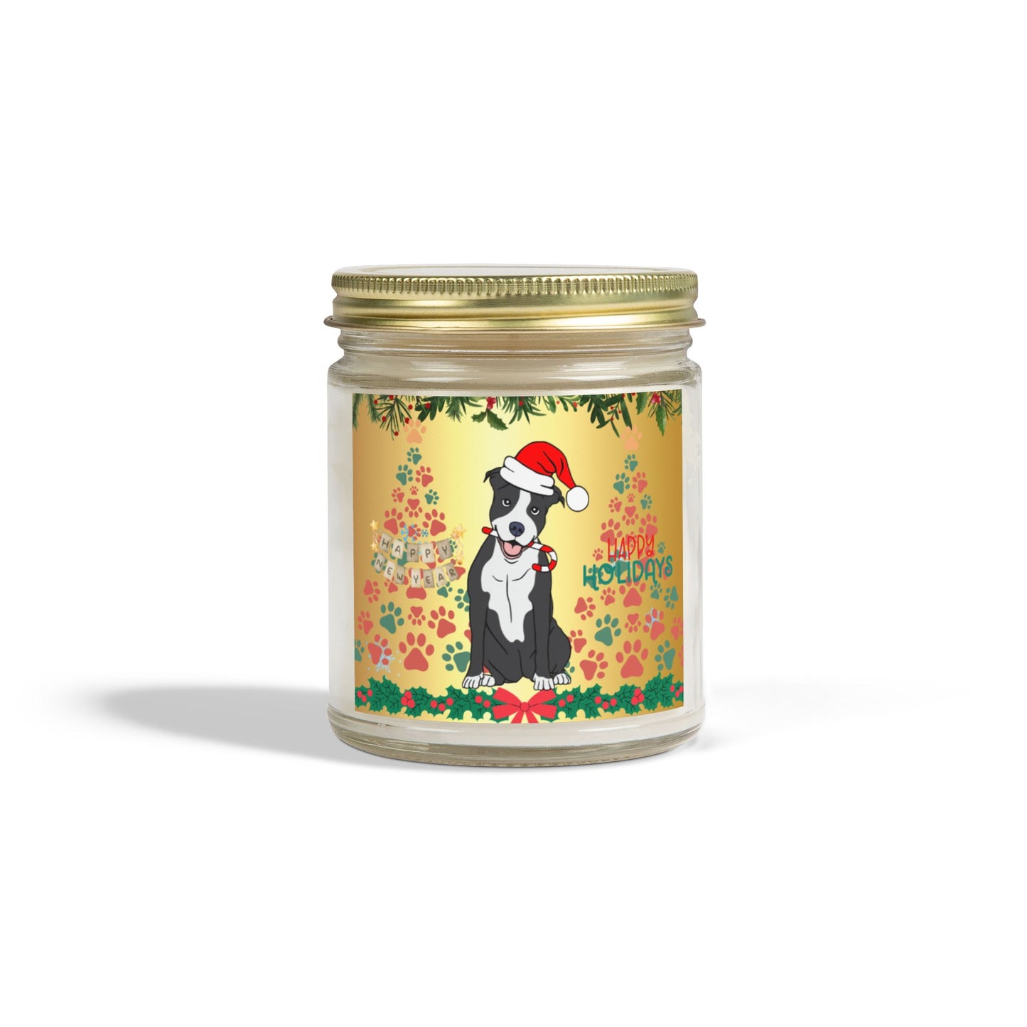 Dog: Happy Holidays - Scented Candles, Coconut Apricot Wax (4oz, 9oz)