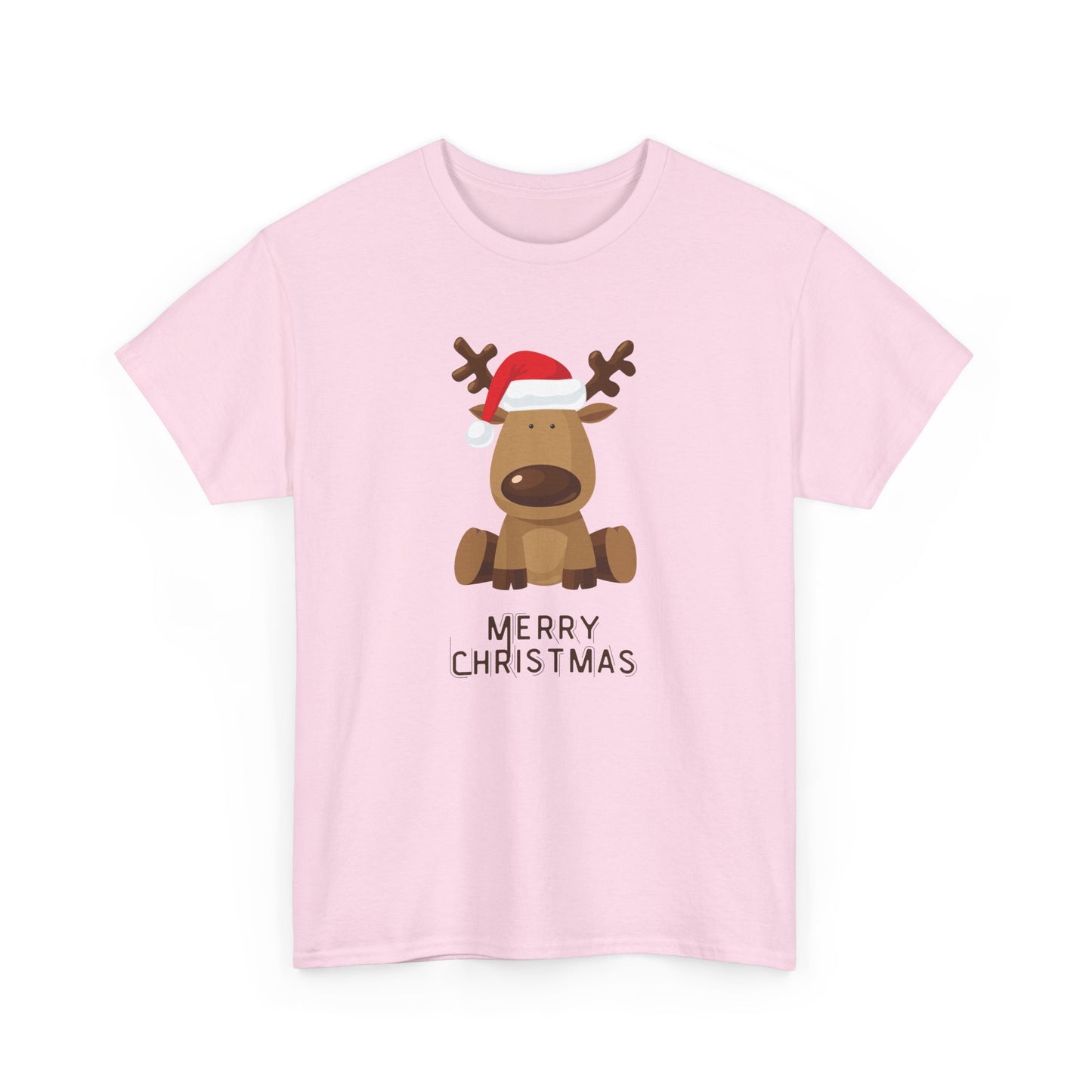 Reindeer: Merry Christmas - Unisex Heavy Cotton Tee