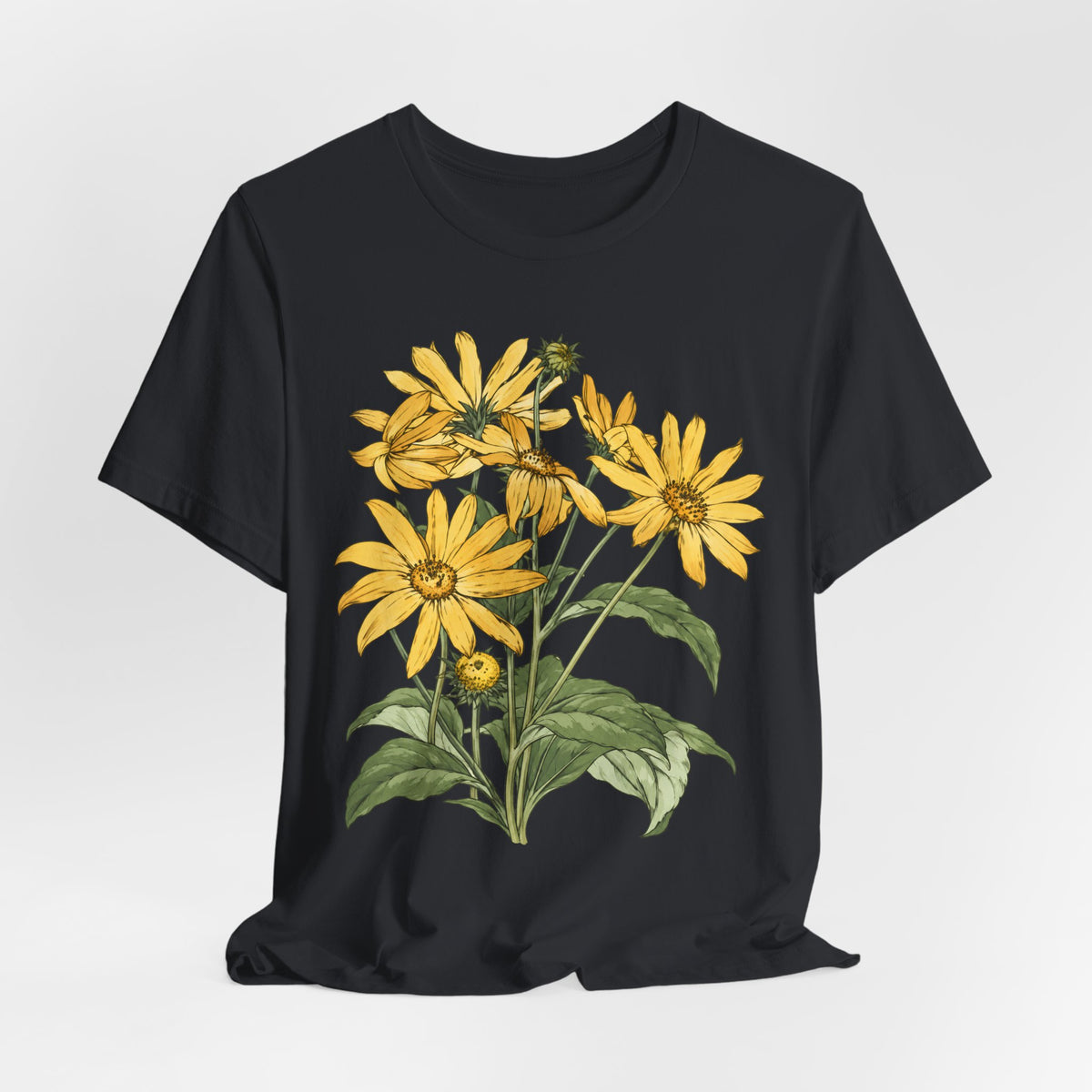 Yellow Daisy Botanical T-Shirt, Vintage Floral Garden Tee - 14503