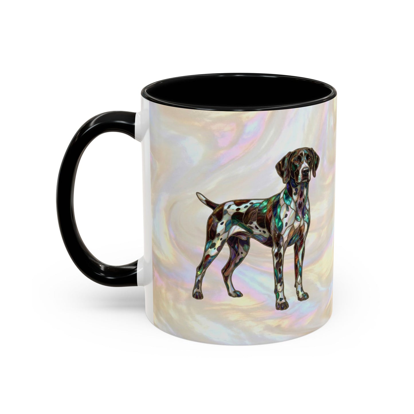 German Shorthaired Pointer Accent Coffee Mug — Stained Glass Design (11/15oz) - 14634