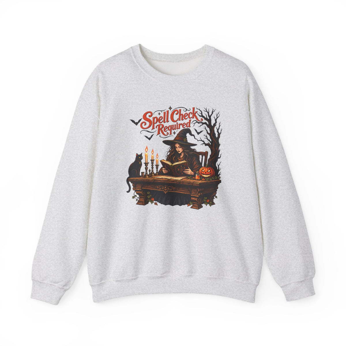 Spell Check Required Sweatshirt, Vintage Witch Halloween Crewneck - 14543