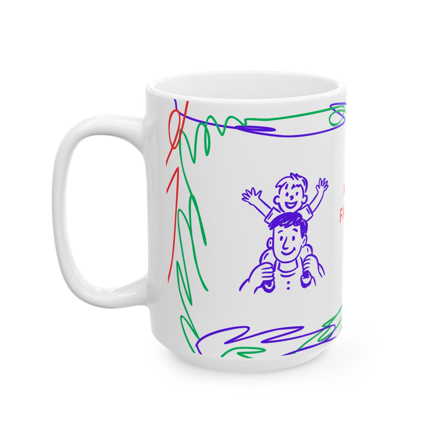 Happy Father's Day Ceramic Mug - Colorful Design for Dad | 11oz and 15oz - 12895