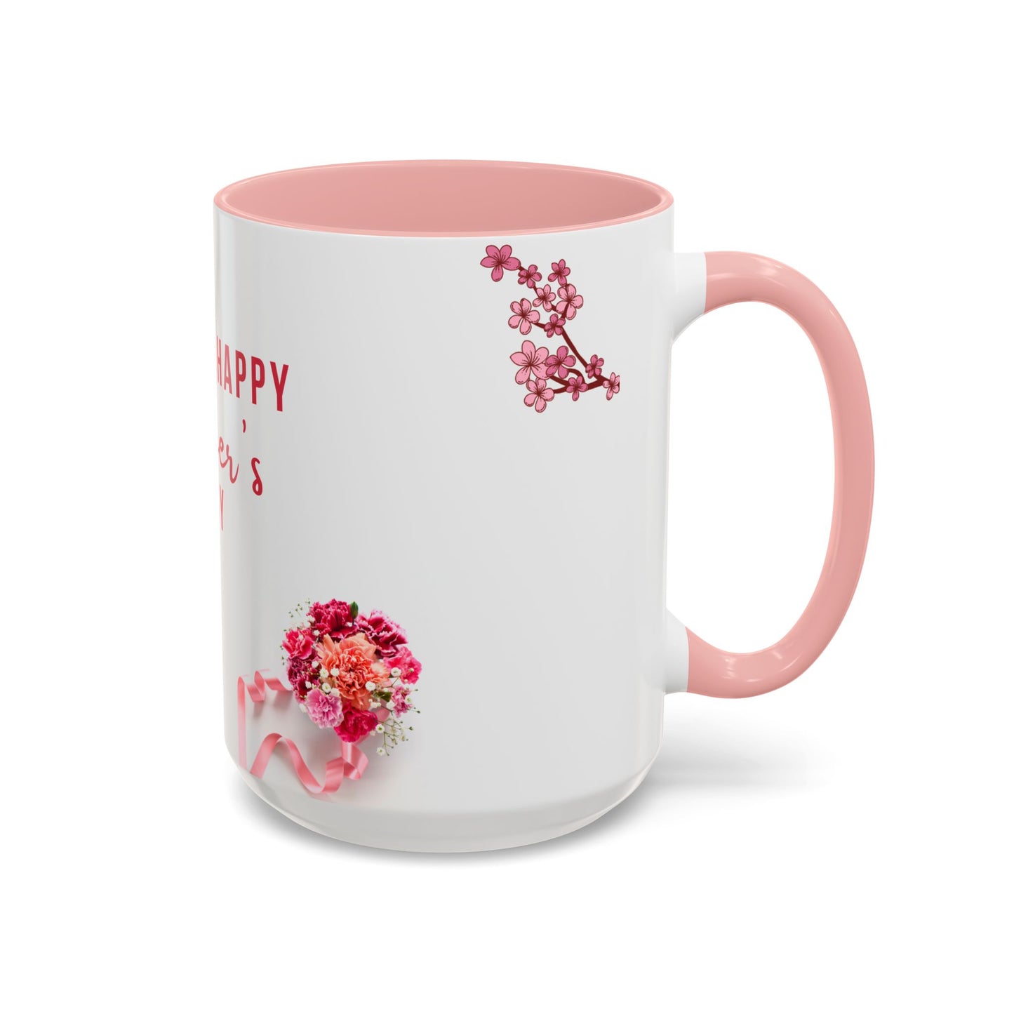 Happy Mother's Day Accent Coffee Mug - Floral Design for Moms - 11868