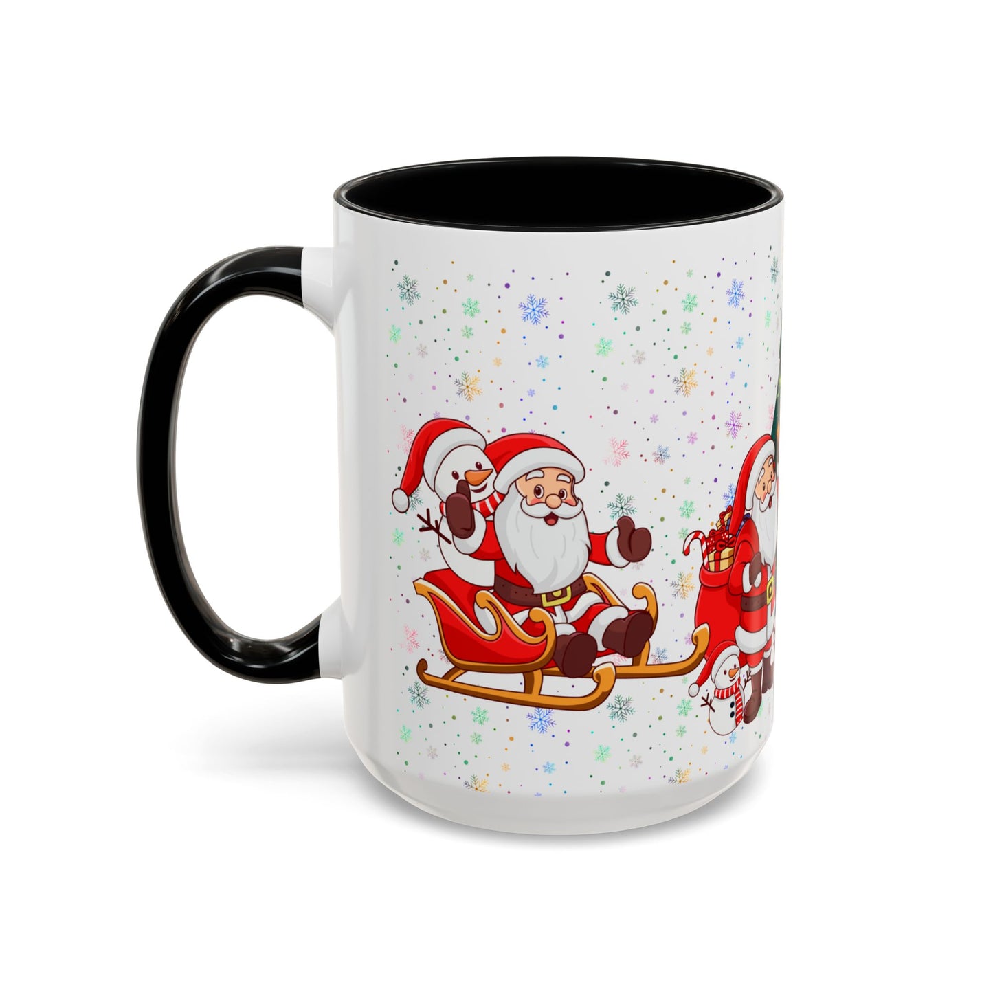 Christmas Party, Santa, Snowman & Reindeer - Accent Coffee Mug (11, 15oz) - 10427