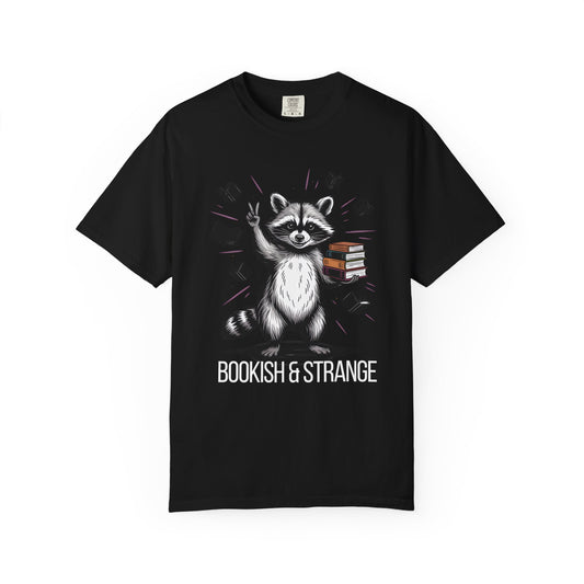 Bookish & Strange Raccoon T-Shirt – Cute Book Lover Graphic Tee - 14802