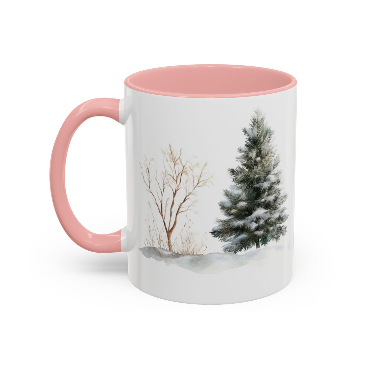 Winter Tree, Snowman & Puppy - Accent Coffee Mug (11, 15oz) - 10404