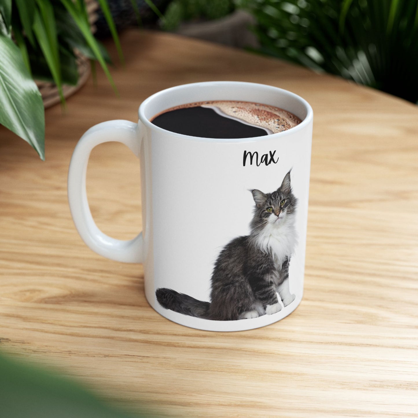 Personalized Cat Ceramic Mug for Cat Lovers, Custom Pet Mug, Coffee Cup, Gift for Cat Owners, Cute Cat Design - 14194