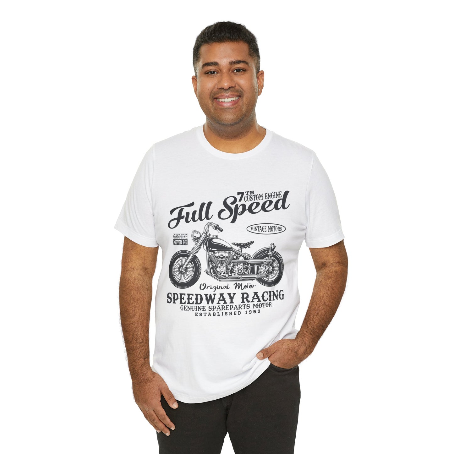 Full Speed, Vintage Motors - Unisex Jersey Short Sleeve Tee - 13297
