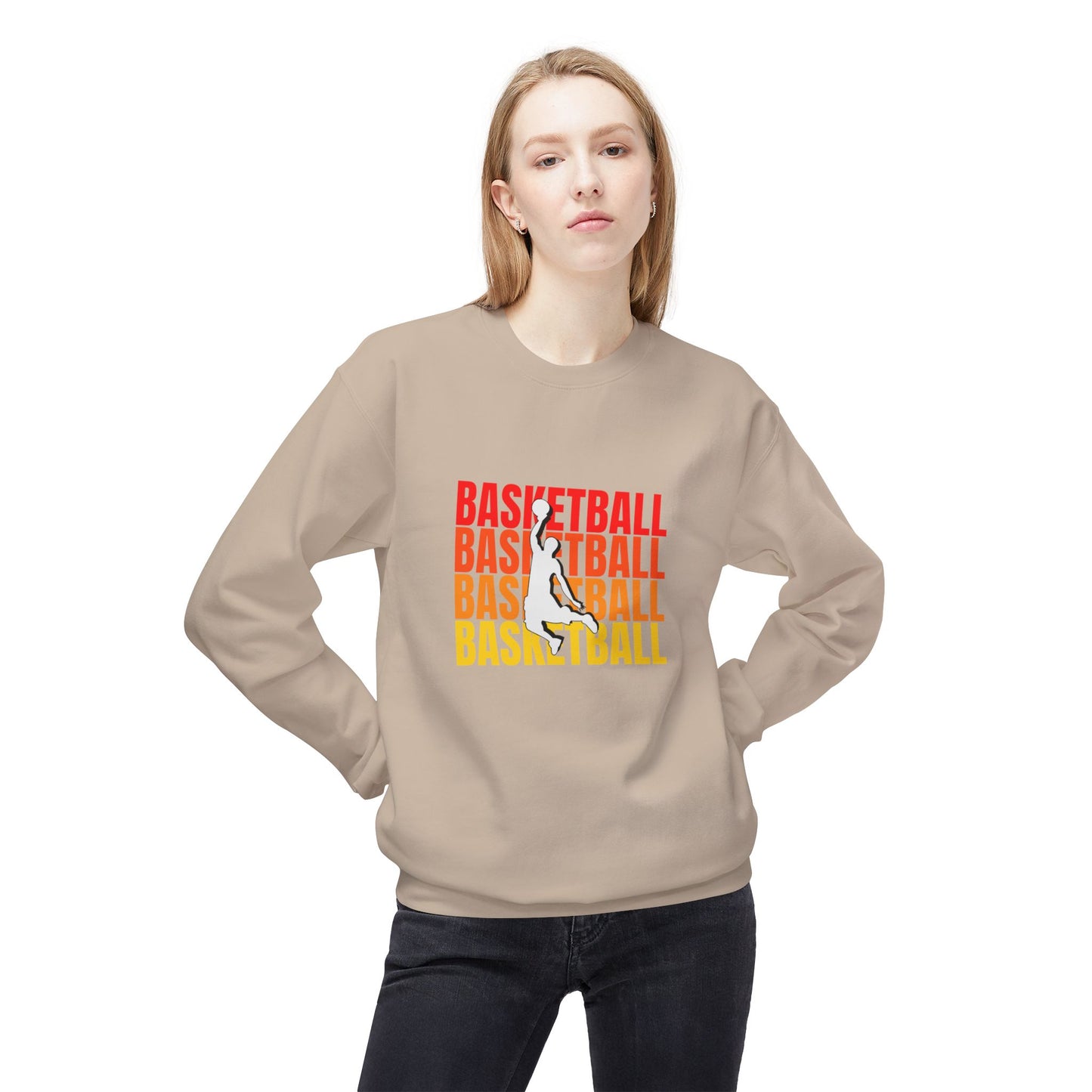 Basketball - Unisex Midweight Softstyle Fleece Crewneck Sweatshirt - 10678