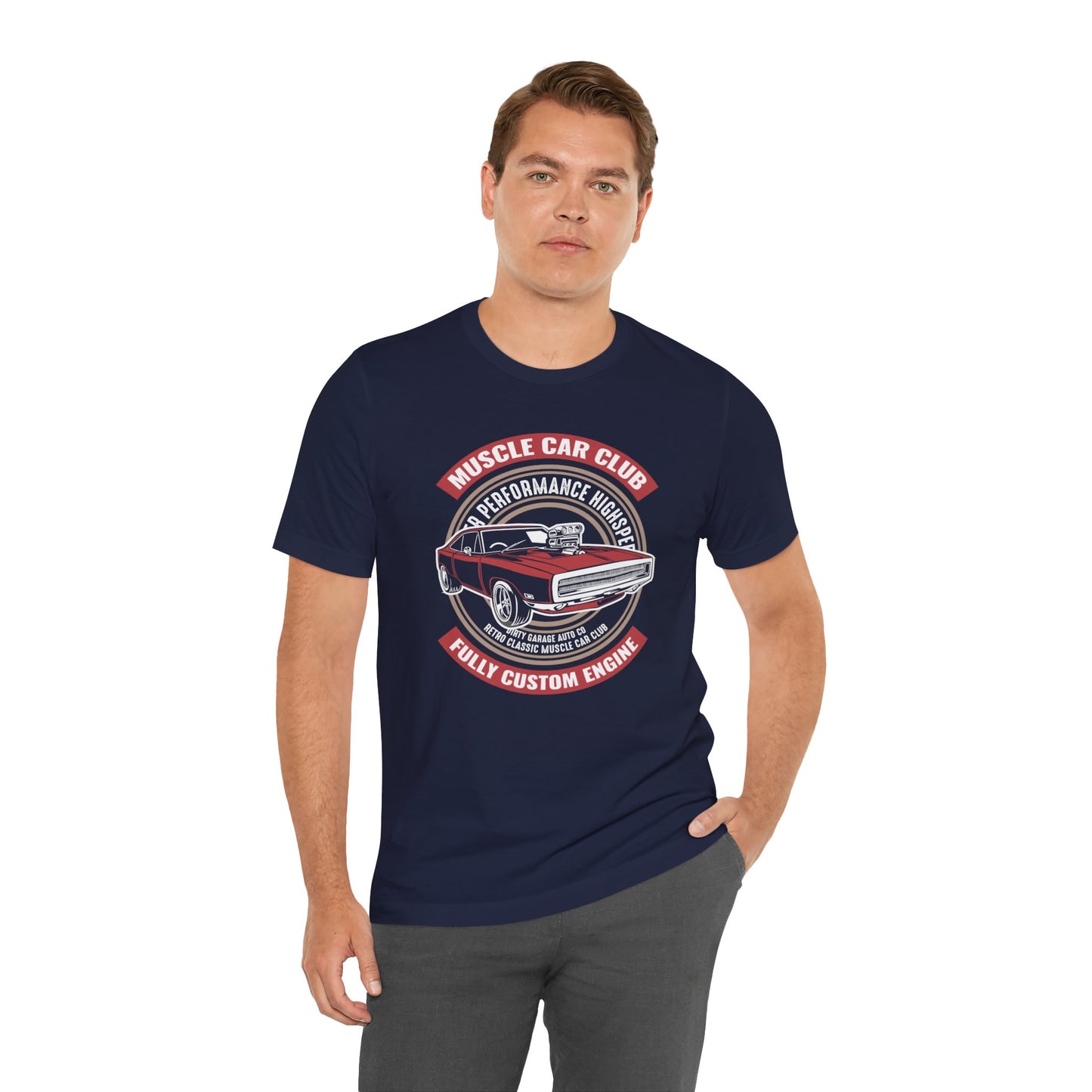 Muscle Car Club, Fully Custom Engine - Unisex Jersey Short Sleeve Tee