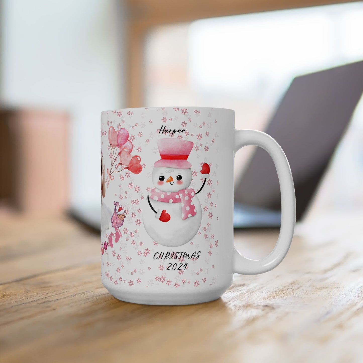 First Christmas, Baby Girl, Customizable - Ceramic Mug, (11oz, 15oz) - 10003