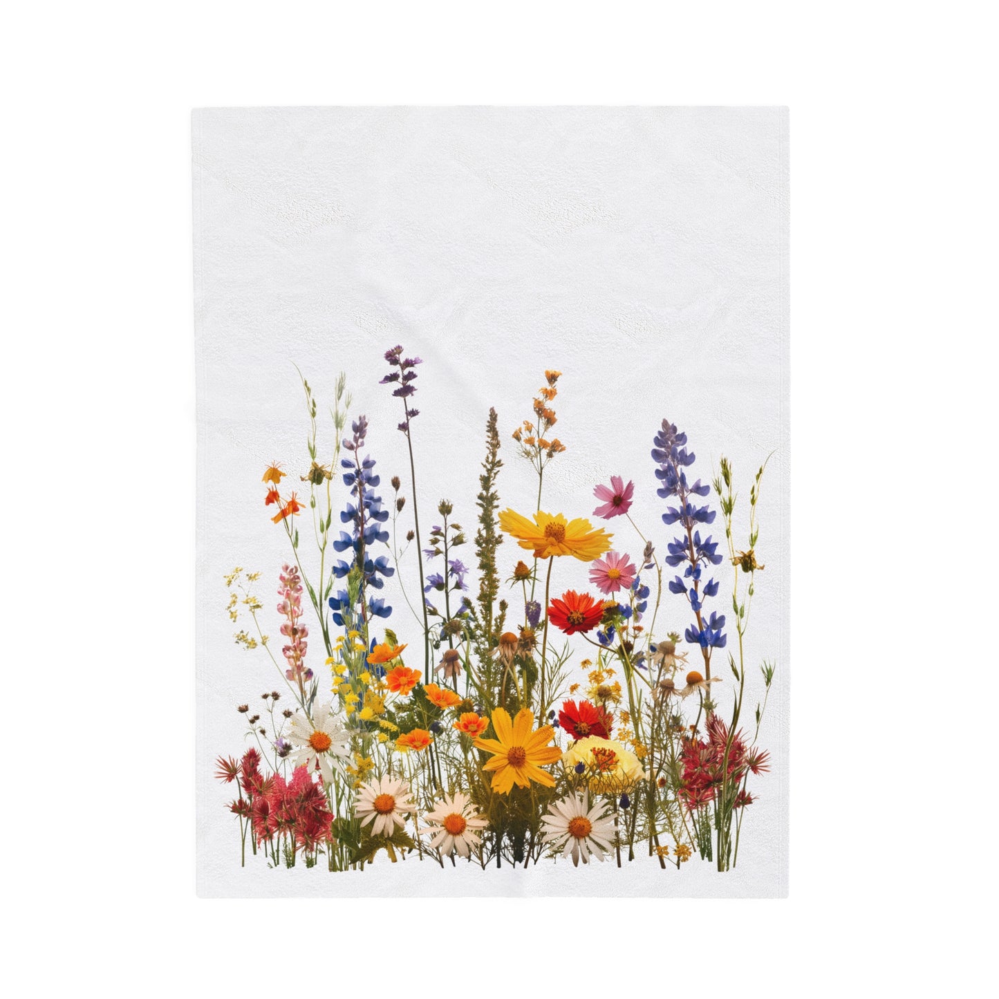 Field of Wildflowers - Velveteen Plush Blanket