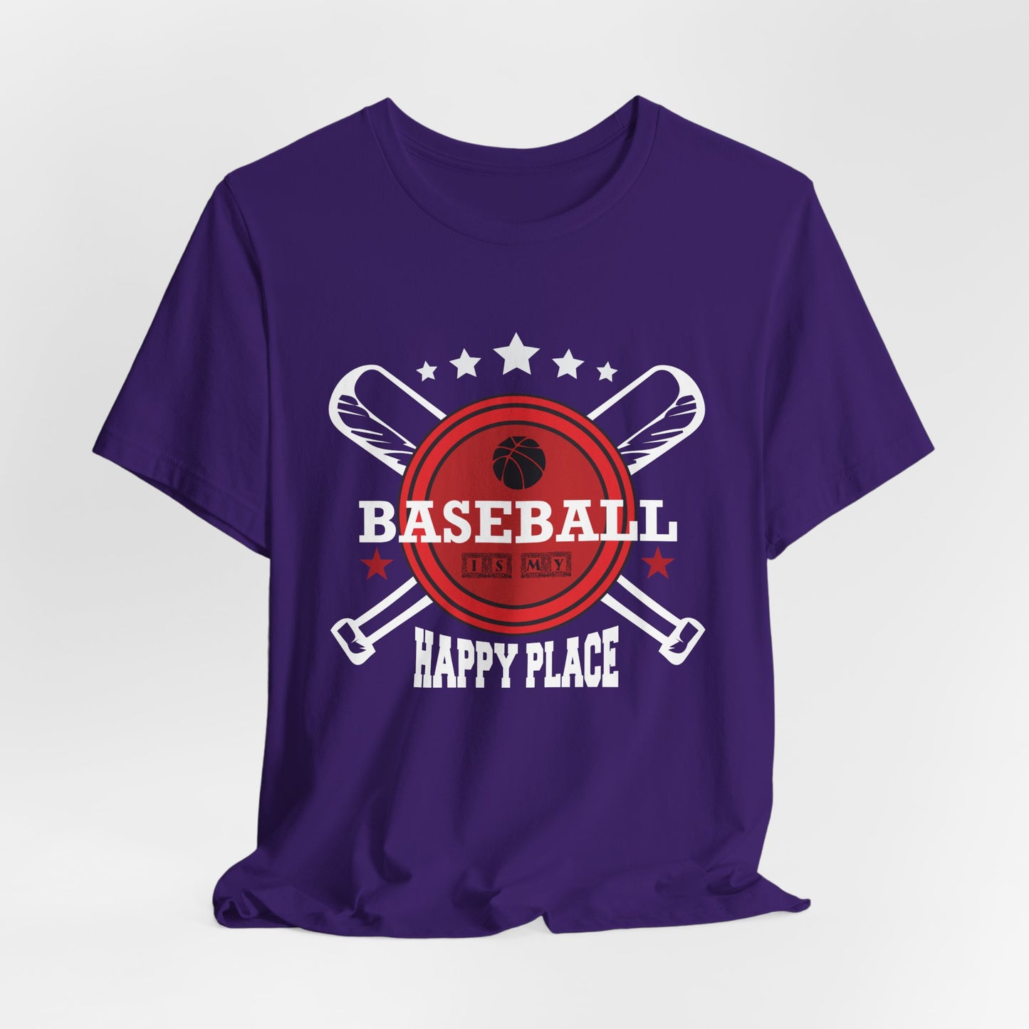 Baseball: Happy Place - Unisex Jersey Short Sleeve Tee - 13912