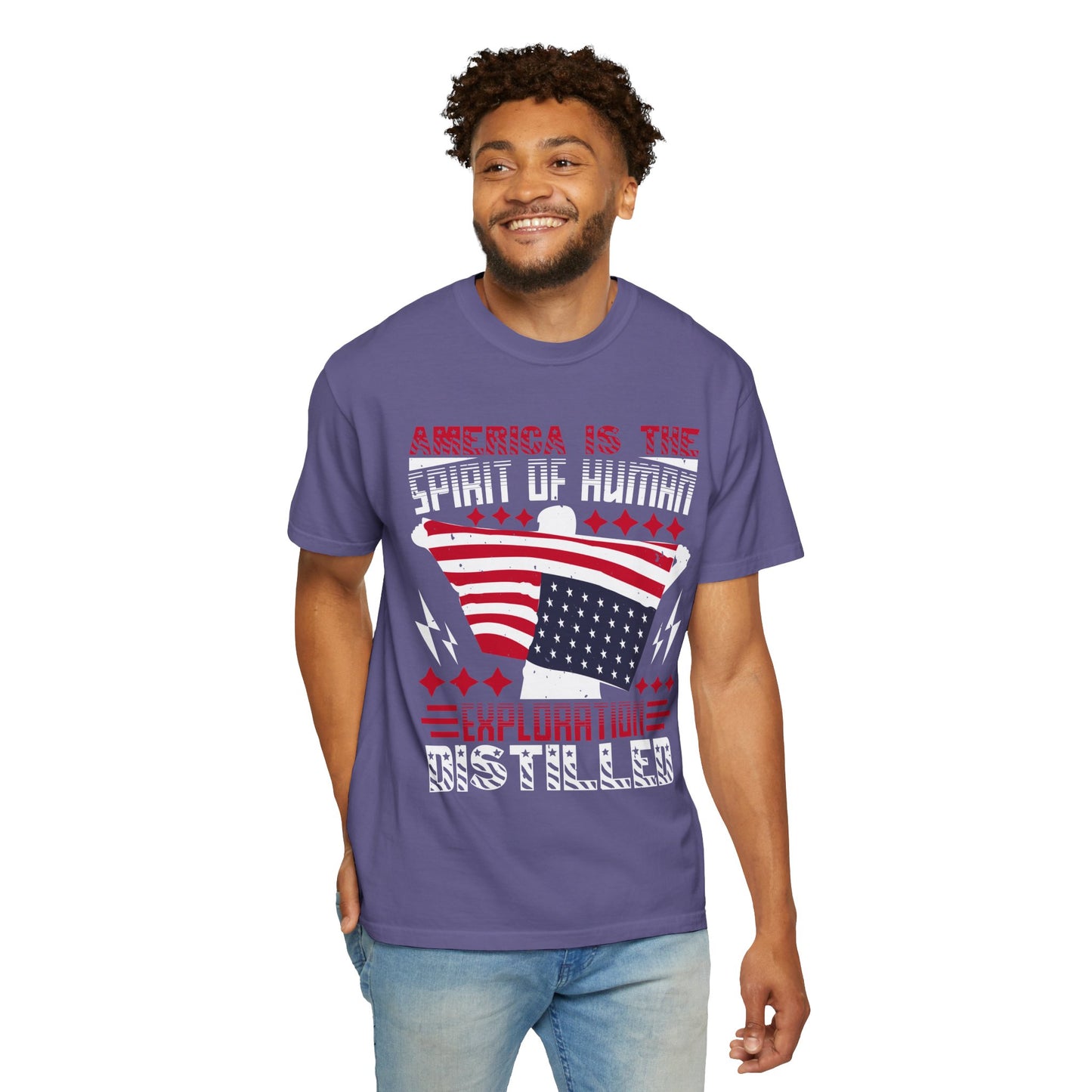 Patriotic Unisex T-Shirt - Spirit of Human Exploration, Independence Day Gift, July 4th Celebration Wear, American Pride Tee - 13792