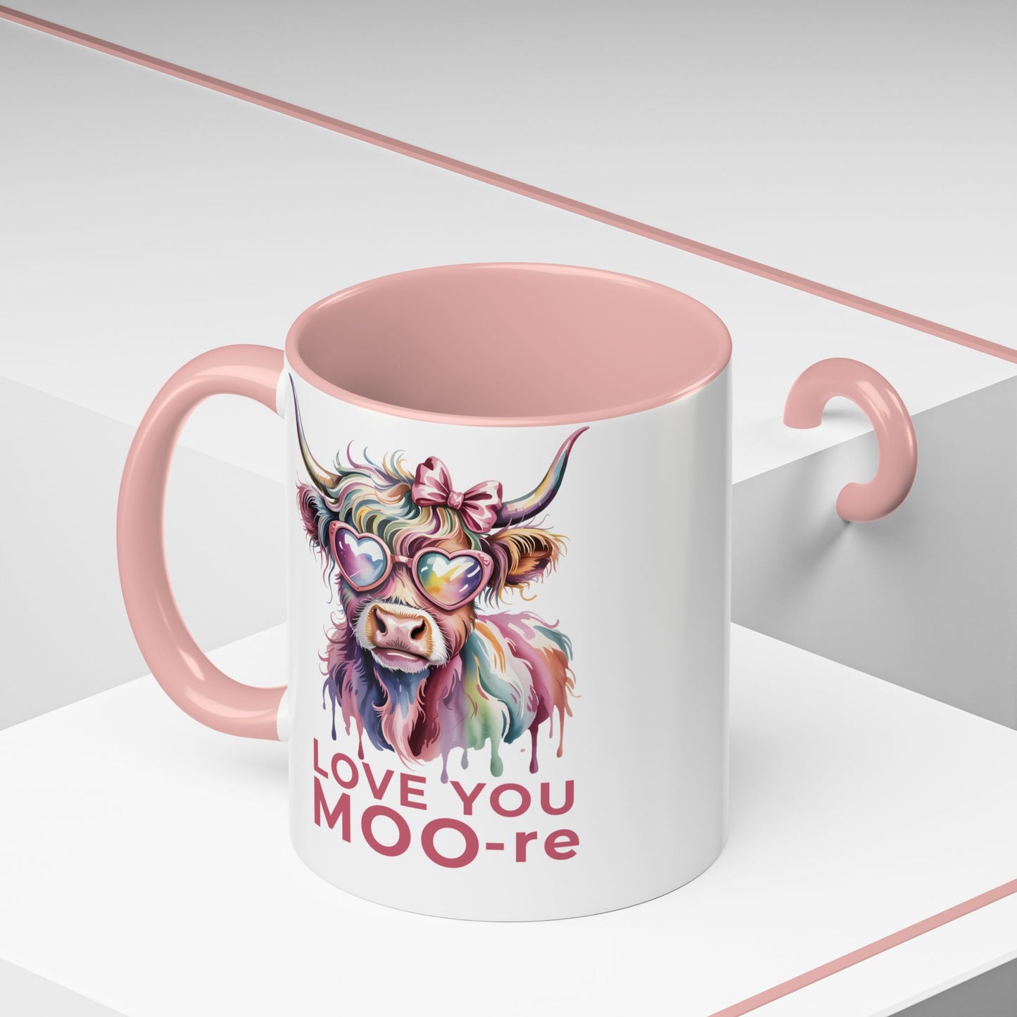 Love You Moo-re Highland Cow Mug – Cute Valentine’s Day Coffee Cup, Funny Romantic Gift for Her or Him (11oz / 15oz) - 14785