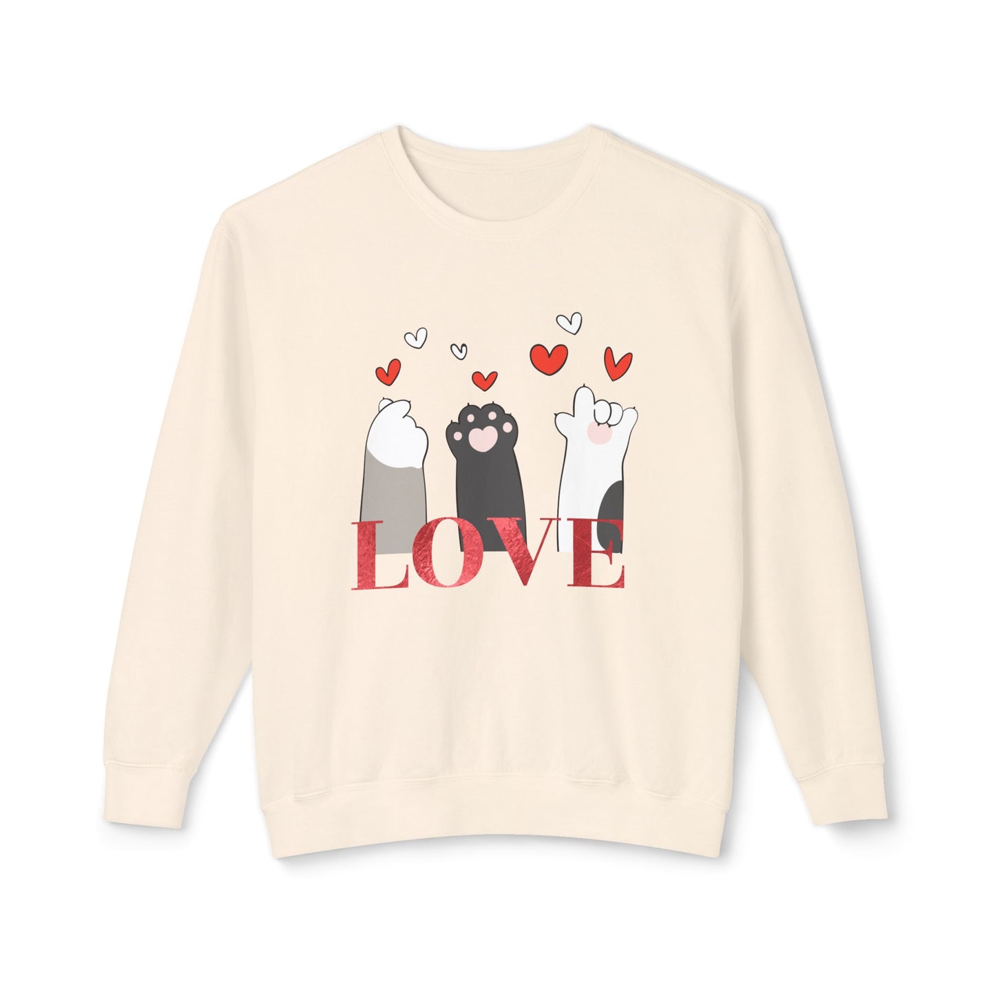 Pet's Paws, Love - Unisex Lightweight Crewneck Sweatshirt - 11477