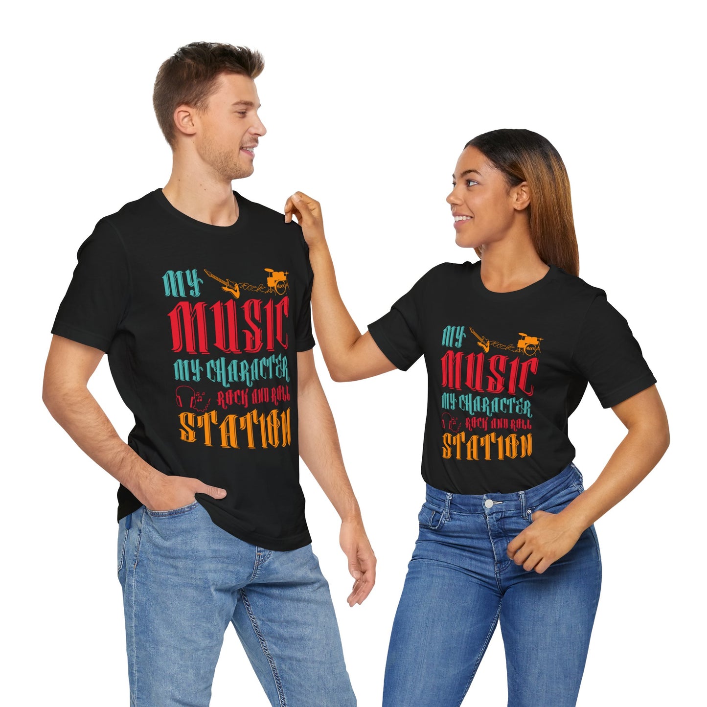 My Music My Character, Rock & Roll Station - Unisex Jersey Short Sleeve Tee