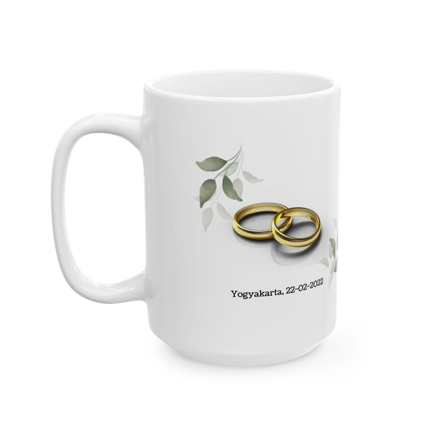 Wedding Rings, Details Customizable -  Ceramic Mug, (11oz, 15oz) - 11119