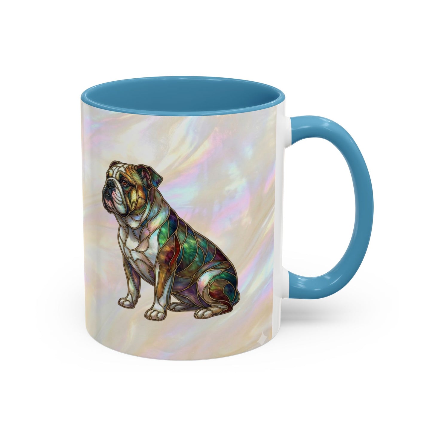 English Bulldog Accent Coffee Mug -Stained Glass Style (11/15oz) - 14630