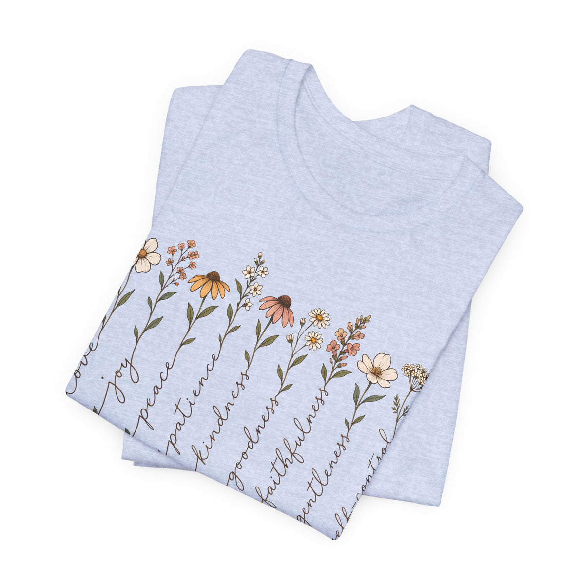 Fruit of the Spirit Floral T-Shirt,  Christian Faith Scripture Tee - 14984