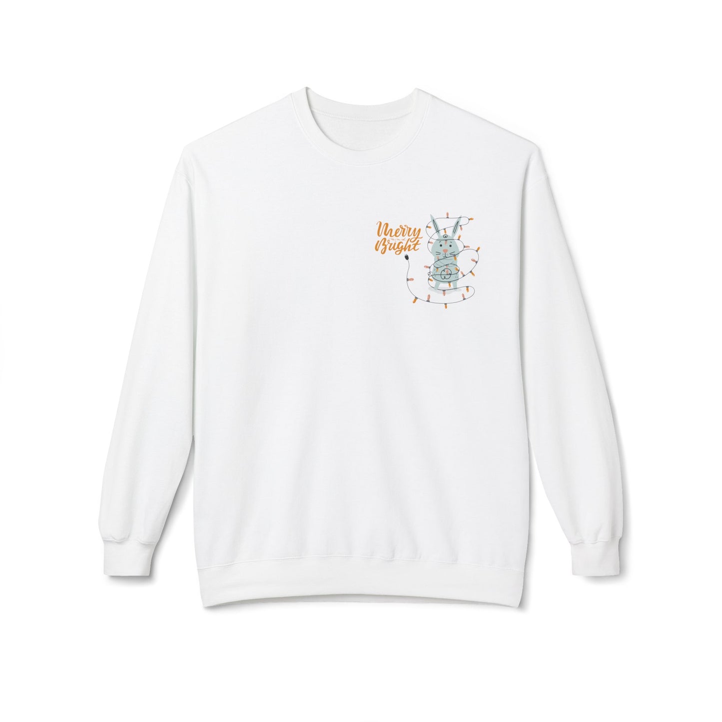 Rabbit with Christmas Light - Unisex Midweight Softstyle Fleece Crewneck Sweatshirt - 10492