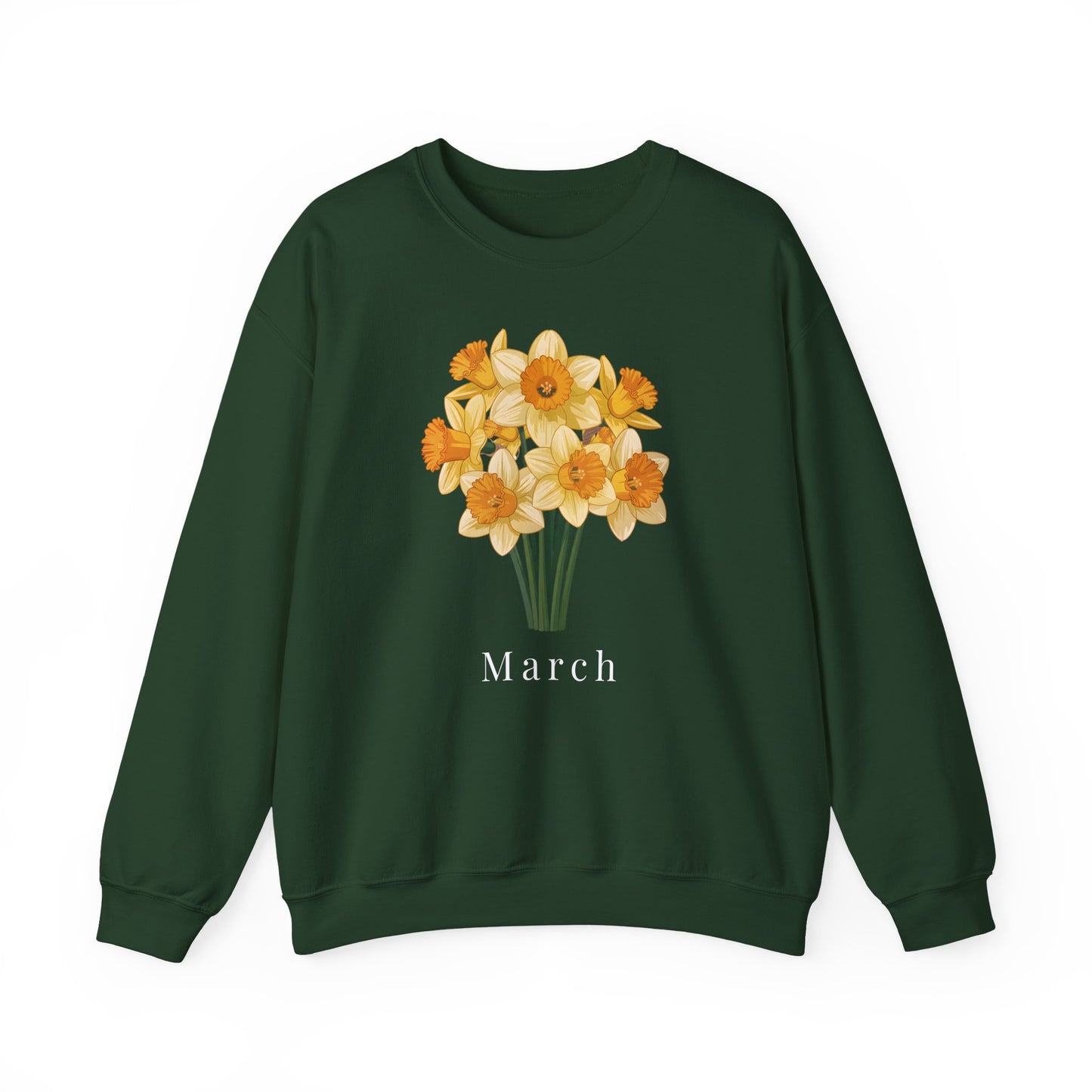 March Birth Flower Daffodil Bouquet Sweatshirt – Floral Birthday Gift Crewneck - 14823