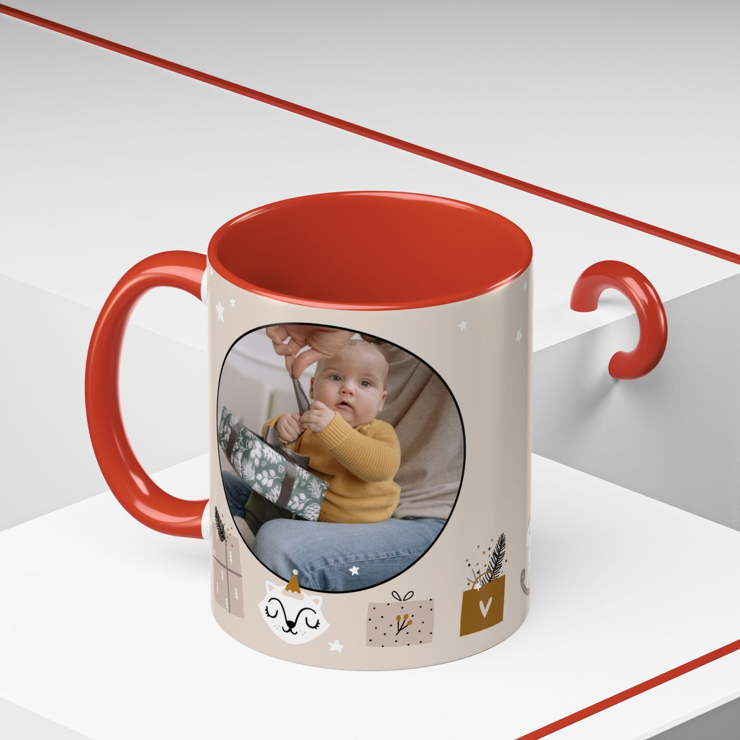 My First Christmas, Customizable - Accent Coffee Mug (11, 15oz) - 10860