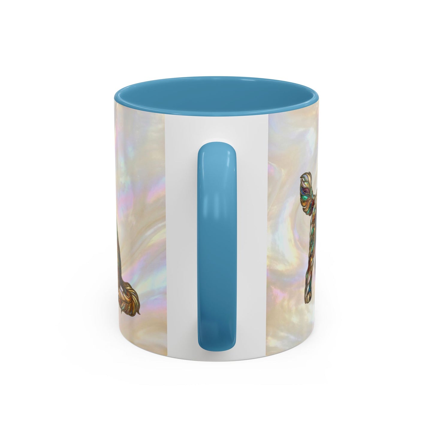 Personalized Dog (Goldendoodle) Coffee Mug - Accent Ceramic Mug with Name and Stained Glass Design - 14530