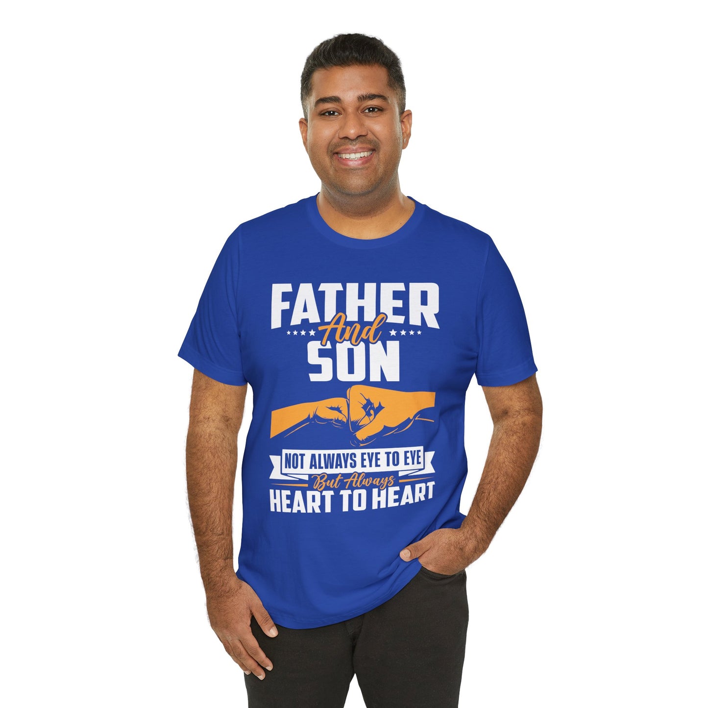 Father & Son, Not Always Eye To Eye, But Always Heart To Heart - Unisex Jersey Short Sleeve Tee - 13721