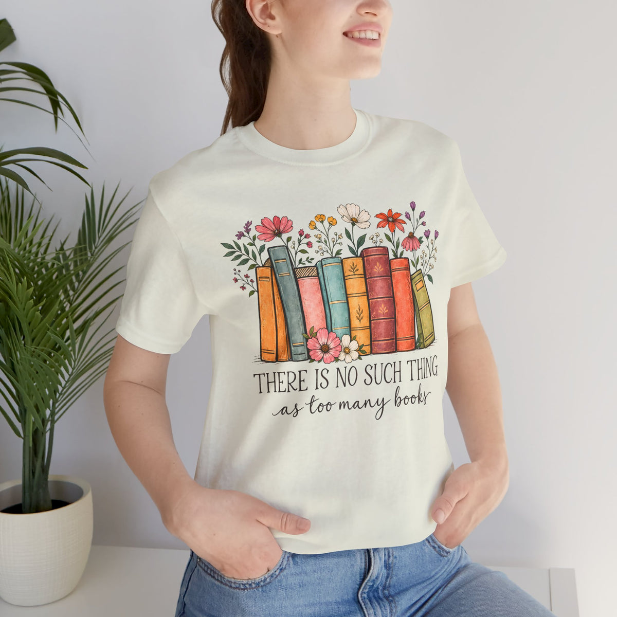 Book Lover T-Shirt,  Vintage Floral Bookshelf Tee - 14524