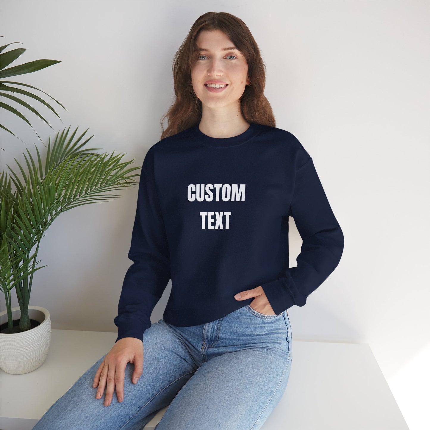 Custom Text Crewneck Sweatshirt – Personalized Unisex Pullover - 14682