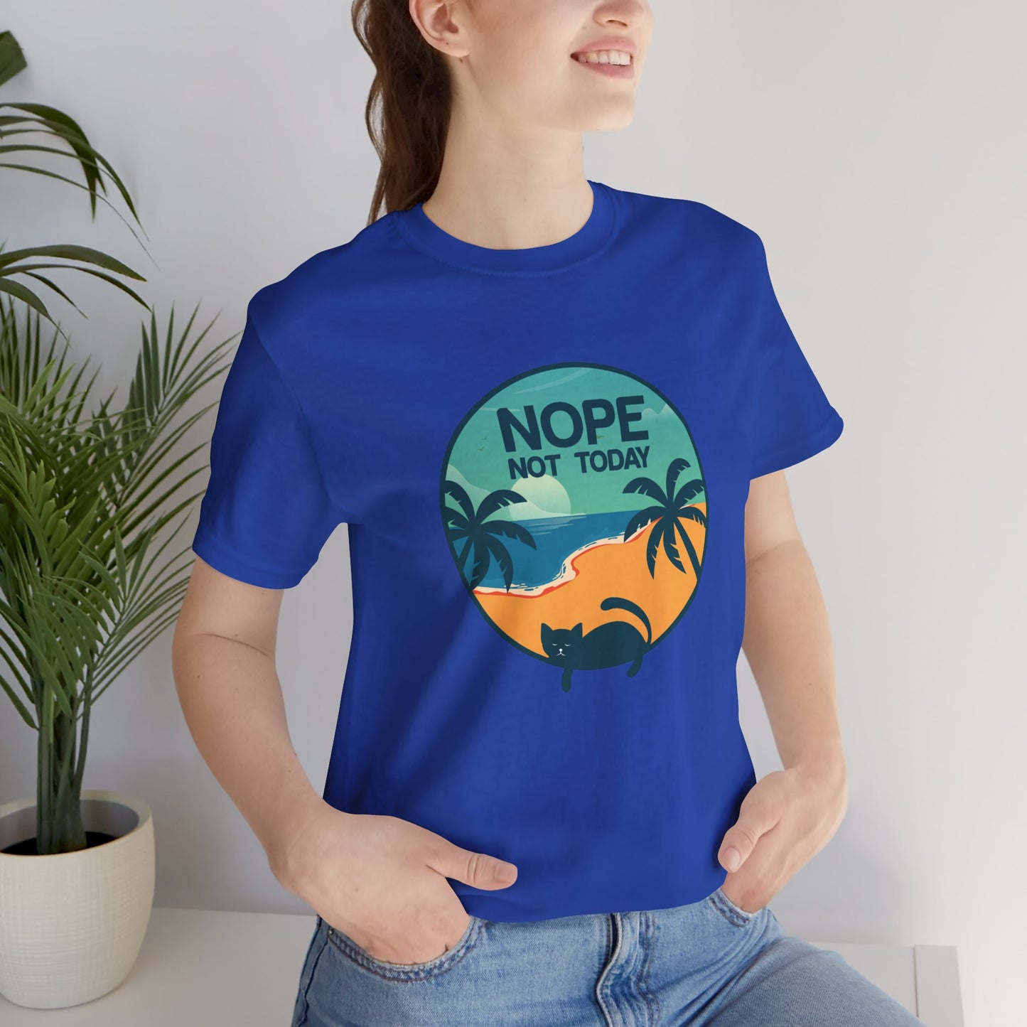 Cat: Nope Not Today - Unisex Jersey Short Sleeve Tee