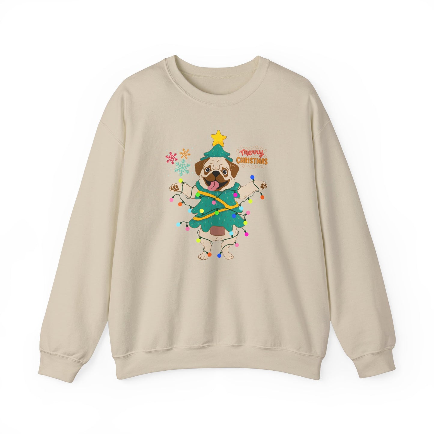 Pug, Merry Christmas - Unisex Heavy Blend™ Crewneck Sweatshirt - 10307