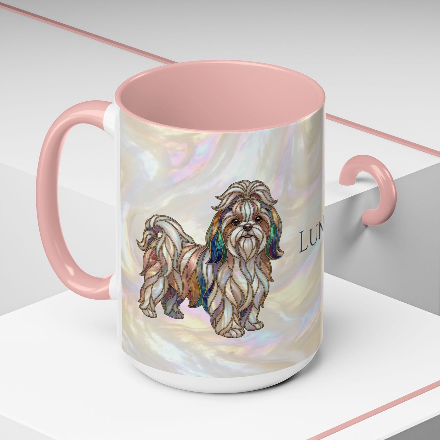 Shih Tzu Accent Coffee Mug – Stained Glass Design 11/15oz - 14647
