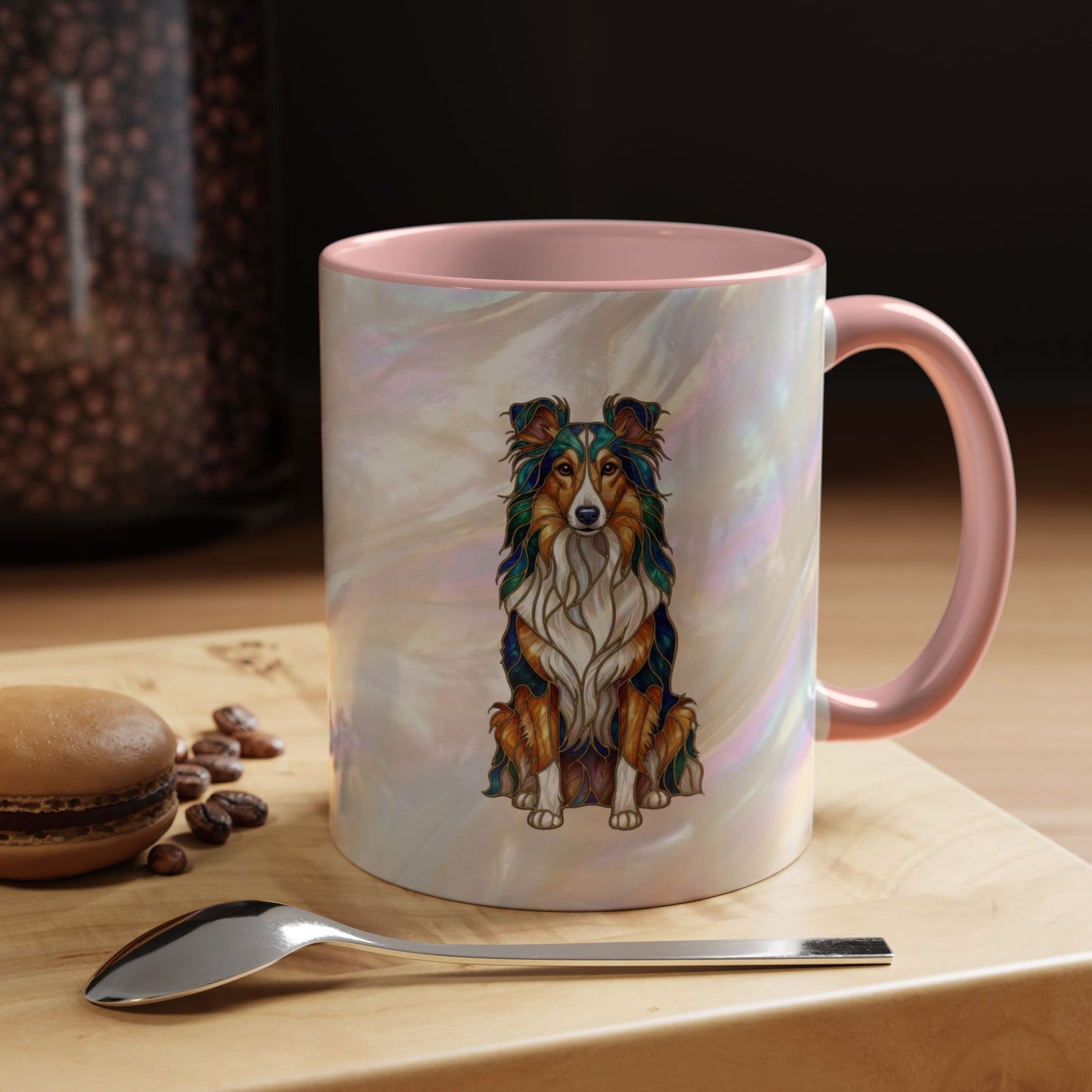 Sheltie Accent Coffee Mug – Stained Glass Design 11/15oz - 14645
