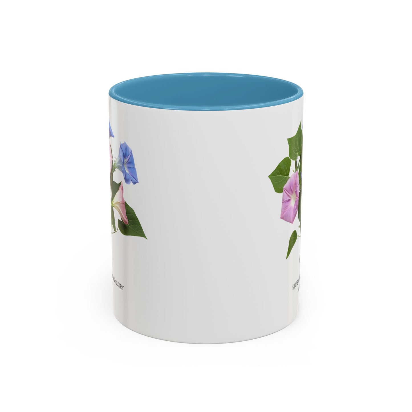 Happy Birthday: September Born, Morning Glory Flower, Customizable - Accent Coffee Mug (11, 15oz)