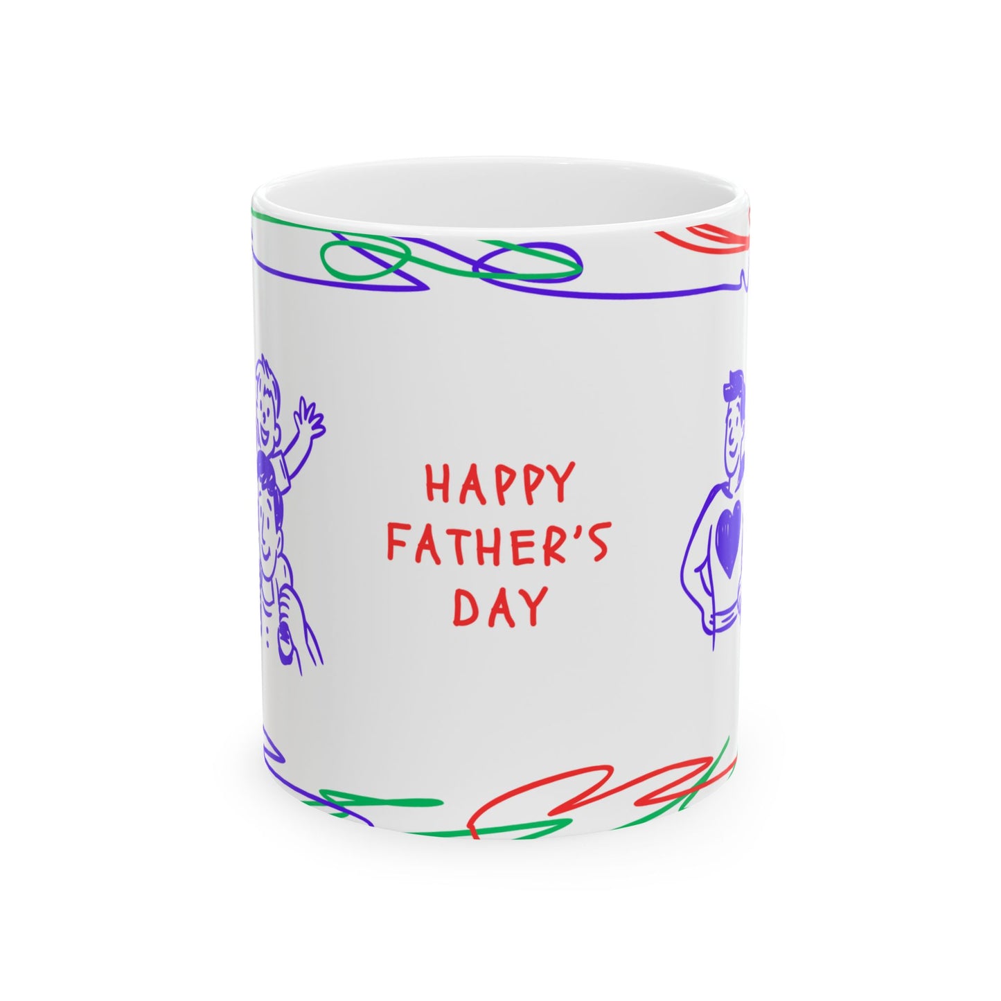 Happy Father's Day Ceramic Mug - Colorful Design for Dad | 11oz and 15oz - 12895