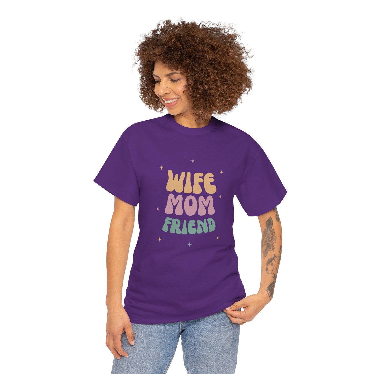 Wife Mom Friend Heavy Cotton Tee | Perfect Gift for Moms & Friends - 12462