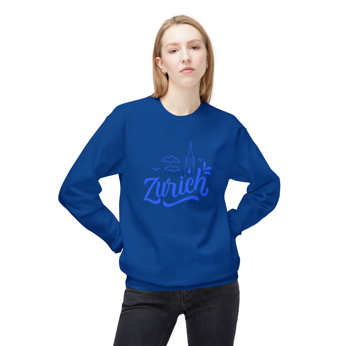 Zurich Unisex Crewneck Sweatshirt - Cozy Midweight Fleece - 12124