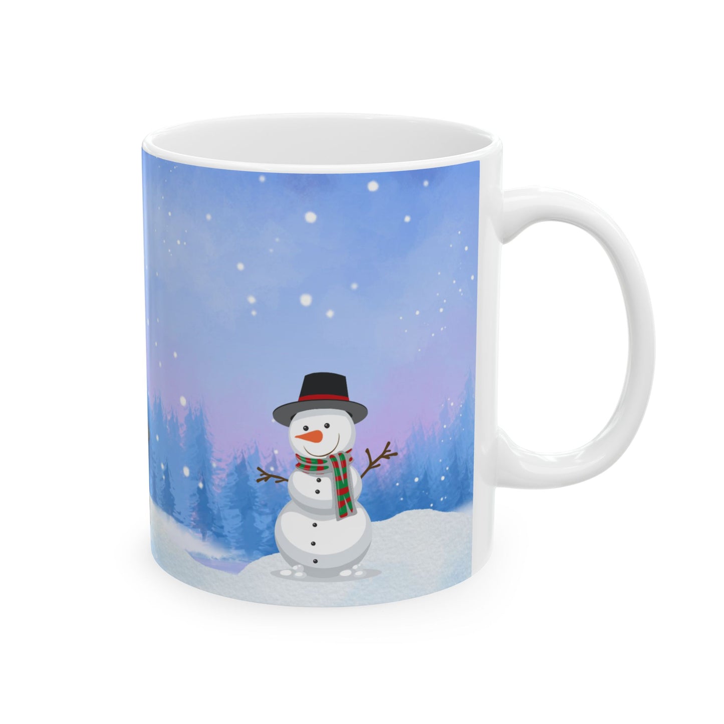 Winter Tree, Snowman & Puppy - Ceramic Mug, (11oz, 15oz) - 10398