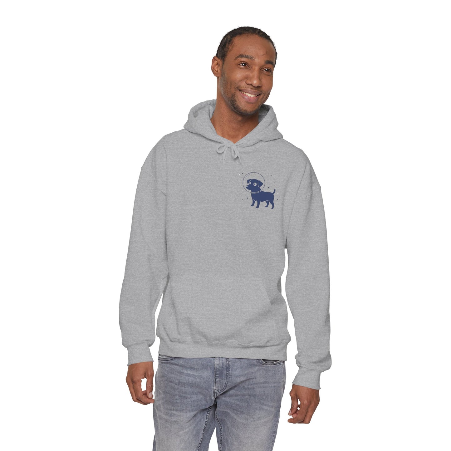 Dog in Space Hoodie – Space Puppy Graphic Hooded Sweatshirt, Unisex Heavy Blend™ - 14679