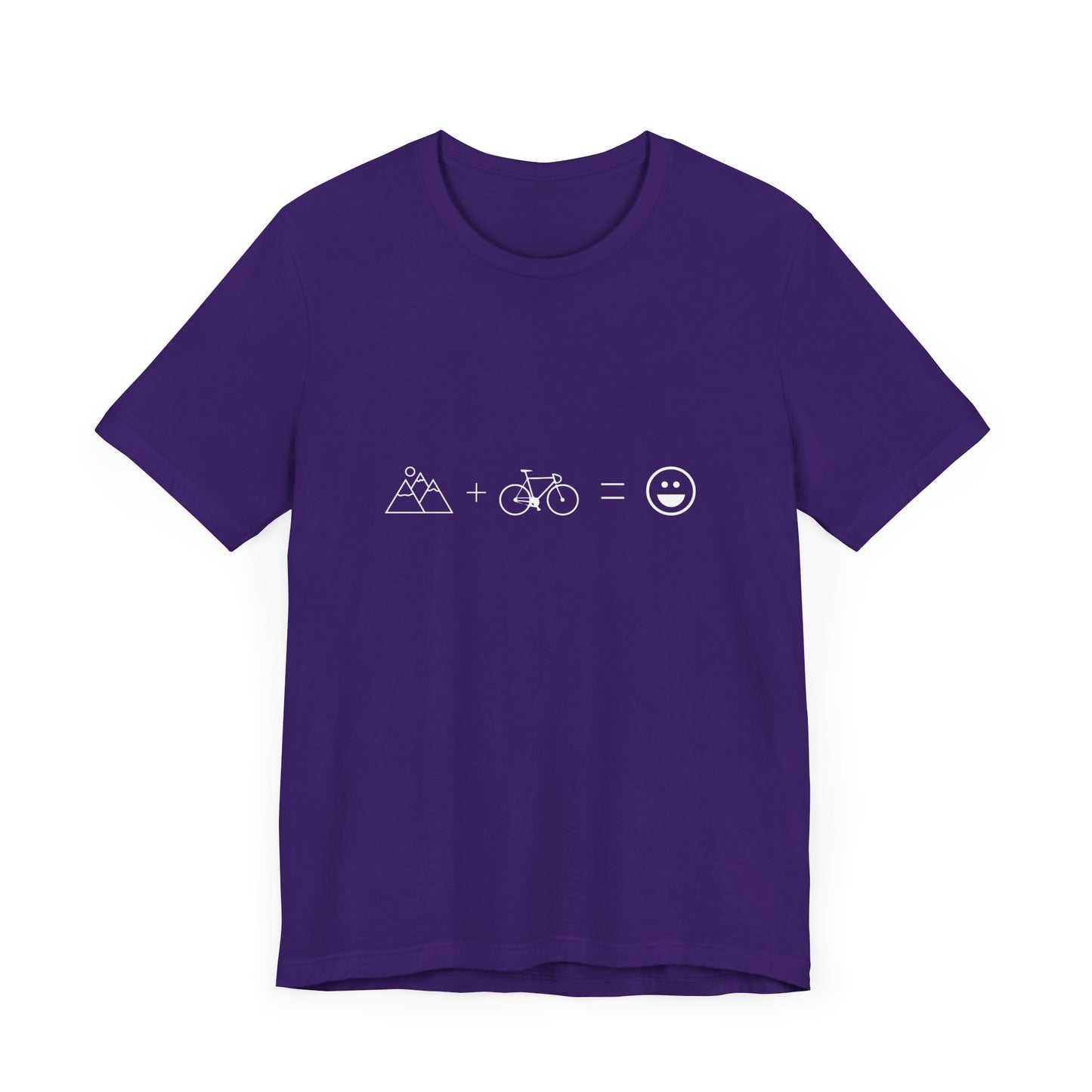 Bicycle: Mountain + Bicycle = Happiness - Unisex Jersey Short Sleeve Tee