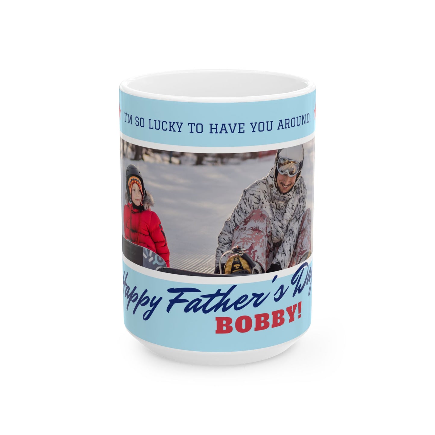 Personalized Father's Day Ceramic Coffee Mug, Custom Photo Mug for Dad, Family Gift, Birthday Present, Unique Mug for Men - 14056
